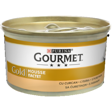 Hrana umeda pentru pisici Purina GOURMET Gold Mousse, Curcan, 85g