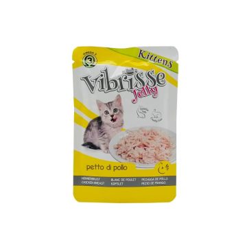 Hrana umeda pentru pisici Vibrisse, Kitten, Piept de Pui in Aspic ieftina