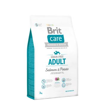 Hrana uscata pentru caini Brit Care, Grain-free, Adult, Somon si Cartofi, 3 Kg