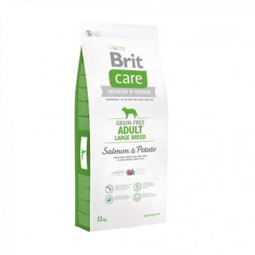 Hrana uscata pentru caini Brit Care, Grain-free, Adult, Talie mare, Somon Cartof, 12Kg de firma originala