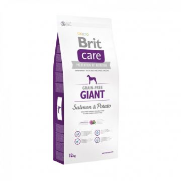 Hrana uscata pentru caini Brit Care, Grain-free, Giant, Talie mare, Somon Cartof, 12Kg