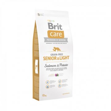 Hrana uscata pentru caini Brit Care, Grain-free, Senior, Somon Cartof, 12Kg