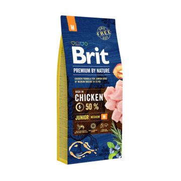 Hrana uscata pentru caini, Brit Premium, Junior talie medie, 15 Kg