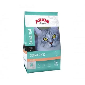 Hrana uscata pentru pisici, ARION Original Derma, Somon, 7.5kg ieftina
