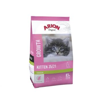 Hrana uscata pentru pisici ARION Original Kitten 35 21, Junior, Pui, 7.5kg la reducere