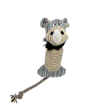 Jucarie pentru caini Papillon, rinocer de plus, 30 cm