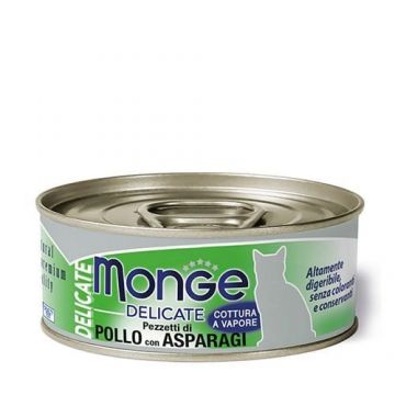 Monge Cat Delicate Pui & Sparanghel, 80 g