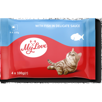 My Love Hrana umeda pisici - Peste in sos, set 4 0,1kg de firma originala