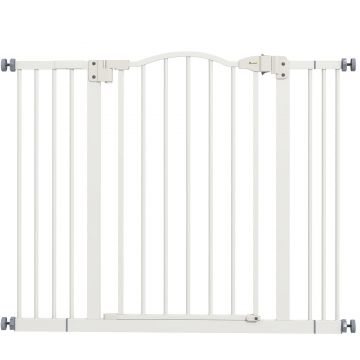 PawHut Poartă Extensibilă pentru Câini fără Șuruburi, Poartă de Siguranță Reglabilă, 94-100x78 cm, Alb | Aosom Romania