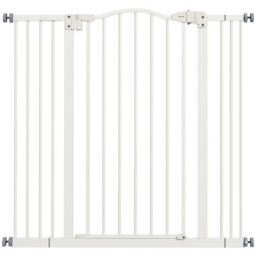 PawHut Poartă Extensibilă pentru Câini fără Șuruburi, Poartă de Siguranță Reglabilă, 94-100x94 cm, Alb | Aosom Romania