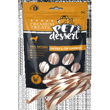 Pet s Desert Dog Chicken & Cod Sandwich, 80 g de firma originala