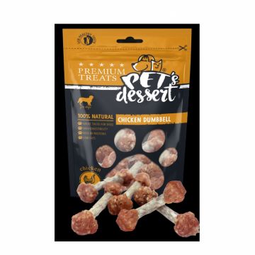 Pet s Desert, Recompense pentru caini, Dog Chicken Dummbell LSC-26, 80 g de firma originala