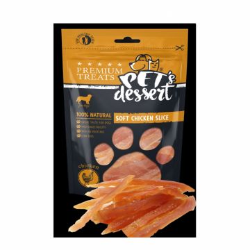 Pet s Desert, Recompense pentru caini, Dog Soft Chicken Slice LSC-02, 80g de firma originala