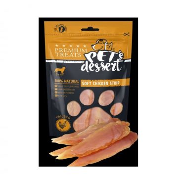 Pet s Desert, Recompensepentru caini, Dog Soft Chicken Strips LSC-01, 80g