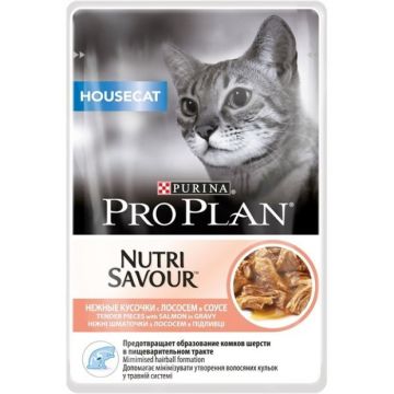 PURINA PRO PLAN HOUSECAT NUTRISAVOUR cu Somon, hrana umeda pentru pisici, 85 g de firma originala