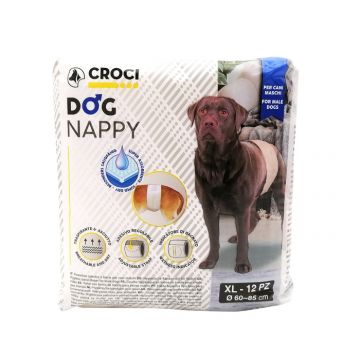 Scutece pentru caini, Croci Dog Nappy, pentru masculi, XL, 60-85 cm, c6028998