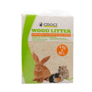 Asternut igienic pentru rozatoare Croci Wood Litter, 4kg