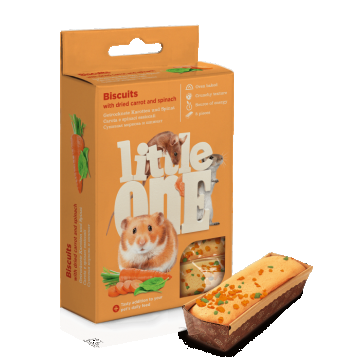 Biscuiti cu morcov si spanac pentru rozatoare mici, Little One, 35 g, 32310