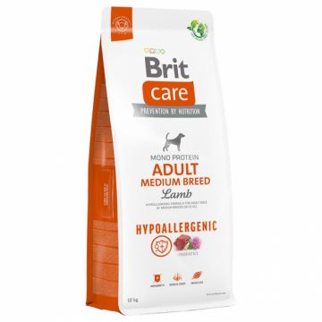 Brit Care Dog Hypoallergenic, adult medium breed, miel si orez, 12 kg