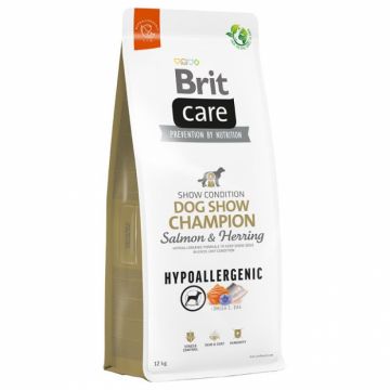 Brit Care Hypoallergenic, Dog Show Champion, cu Somon si hering, 12 kg