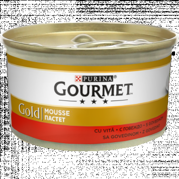 Hrana umeda pentru pisici Purina Gourmet Gold, Mousse cu vita, 85g