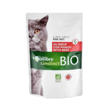 Hrana BIO pisici Equilibre Instinct, plic vita si legume, 100g ieftina