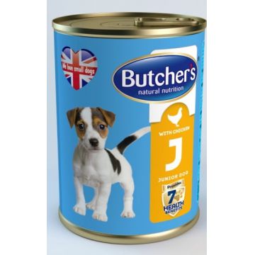 Hrana umeda Butchers Dog Junior cu Pui 400 g, cod 1120