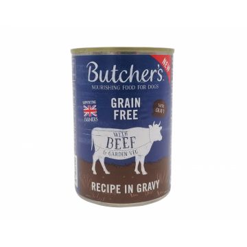 Hrana umeda pentru caini Butcher s Original, Vita in sos, 400g