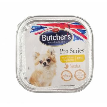 Hrana umeda pentru caini, Butcher, s Pro Series, pate cu pui si legume, 100 g, cod 2124 ieftina