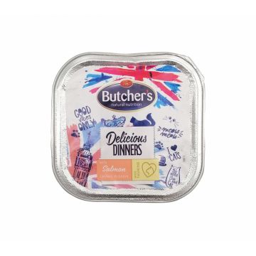 Hrana umeda pentru pisici, Butcher s Delicious dinners, somon in sos, 100 g, 2122