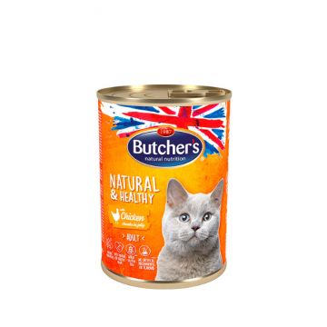 Hrana umeda pentru pisici Butcher s, NaturalHealty, cu Pui, 400g, cod 1139 ieftina