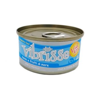 Hrana umeda pentru pisici Croci Vibrisse Natural, Ton si fructe de mare, 6 x 70g
