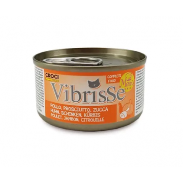 Hrana umeda pentru pisici Croci Vibrisse, Pui, Sunca de pui si Dovleac, 70g