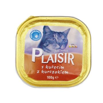 Hrana umeda pentru pisici Plaisir, Pate Pui, 32x100g