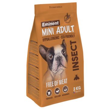 Hrana uscata pentru caini Eminent, Mini, Adult, Grain Free, cu insecte, 2kg de firma originala