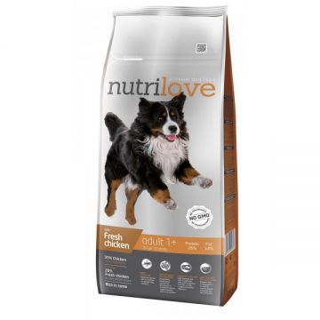 Hrana uscata pentru caini, Nutrilove, adult Large breed, cu pui proaspat, 12 kg