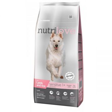 Hrana uscata pentru caini Nutrilove Sensitive, Miel, 12kg