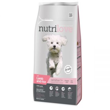 Hrana uscata pentru caini, Nutrilove, Sensitive, SmallMedium breed, cu miel, 12 kg