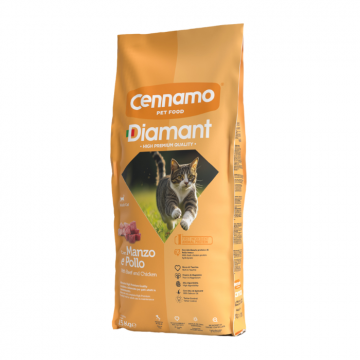 Hrana uscata pentru pisici Cennamo Diamant, Pui si vita, 15kg