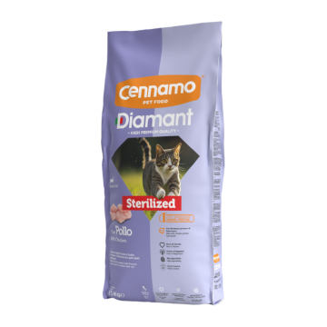 Hrana uscata pentru pisici Cennamo Diamant Steril, Pui, 15kg