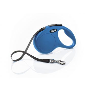 Lesa retractabila pentru caini Flexi Classic, XS, 3m, cu banda, albastru