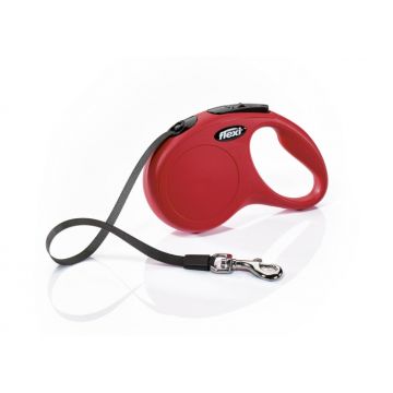 Lesa retractabila pentru caini Flexi Classic, XS, 3m, cu banda, rosu