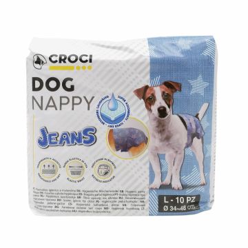 Scutece pentru caini, Dog Nappy, model jeans, L, 34-48 cm, c6028226 de firma original