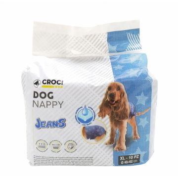 Scutece pentru caini, Dog Nappy, model jeans, XL, 40-62 cm, c6028227 ieftin