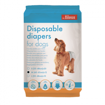 Scutece pentru caini Les Filous, M, 12 buc