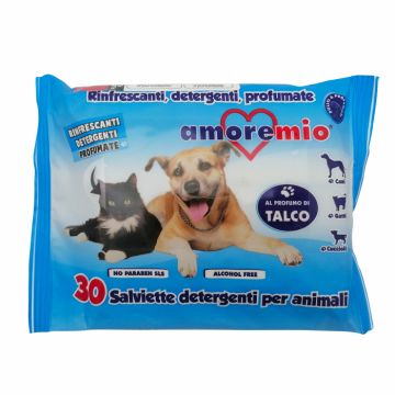 Servetele umede pentru animale, Amore Mio, cu talc, 30 buc de firma original