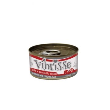 Hrana umeda pentru pisici Croci Vibrisse, Pui si sunca de pui, 6 x 70g