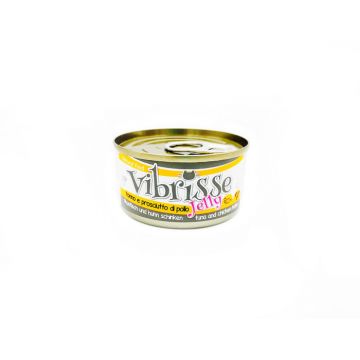 Set hrana umeda pentru pisici, Vibrisse, ton si sunca de pui in aspic, 6x70 g, C1018429