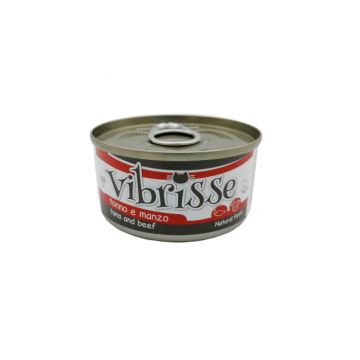 Hrana umeda pentru pisici Croci Vibrisse, Ton si vita, 6x70g