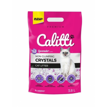 Asternut igienic pentru pisici Calitti, Cristale, lavanda, 3.8L